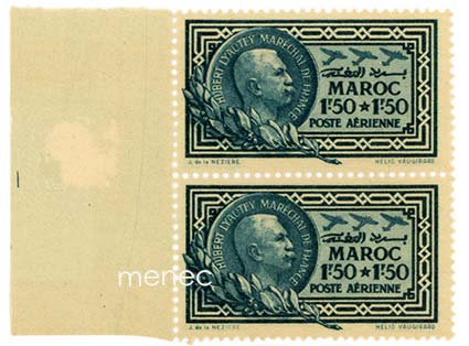Ranska, Marokko, lentopostia 1935, marsalkka Lyautey, pari 