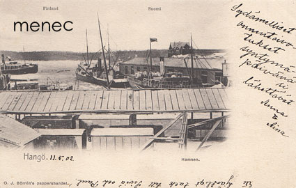 Hanko, satama, höyrylaivoja 