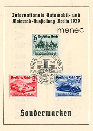 Saksa, Berliinin kv. autonäyttely 1939, FDC 