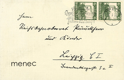 Saksa, 100 vuotta Saksan rautateitä 1935, 6 Pf pari 