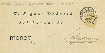 Italia, liittoutuneitten sotilashallinto, 25c kirjelähetys 