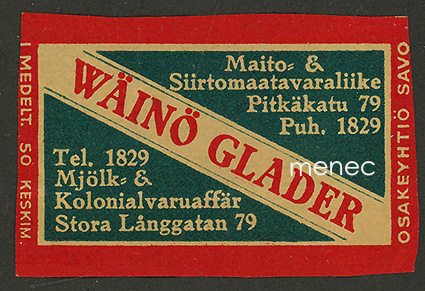 Kauppiasetiketti, Wäinö Glader, Turku 