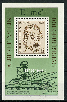 Saksa, DDR, Einstein 100 vuotta 1979, pienoisarkki 