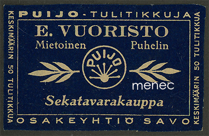 Kauppiasetiketti, E. Vuoristo, Mietoinen 