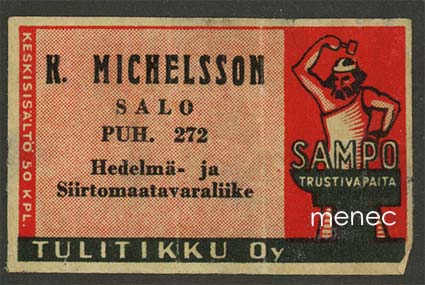 Seppä-etiketti, K. Michelsson, Salo 