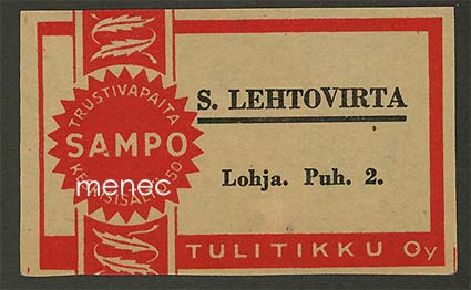Kauppiasetiketti, S. Lehtovirta, Lohja 