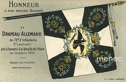 Saksalaisilta vallattu lippu, 72. Infanterie, 2. Landwehr 