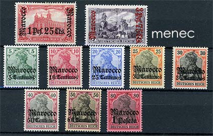 Saksa, Marokko, käyttösarjaa 1905, 10 kpl 
