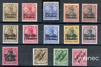 Saksa, Marokko, käyttösarjoja 1899, 1900-1903 ja 1911 