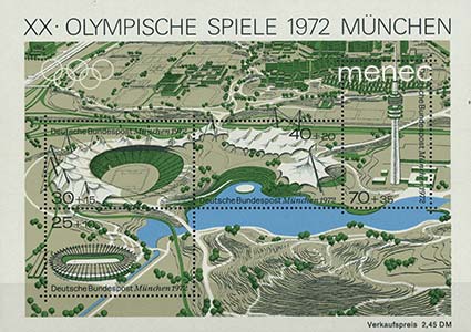 Saksa, XX Olympialaiset 1972 München, pienoisarkki 