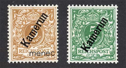 Saksa, Kamerun, käyttösarjaa 1897-1899, 3 ja 5 Pf 