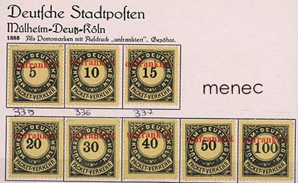 Saksa, kaupunkiposti Mühlheim - Deutz - Köln, lunastusmerkkejä 