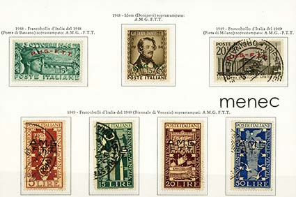 Italia, Trieste, erikoismerkkejä 1948-1949, 7 kpl 