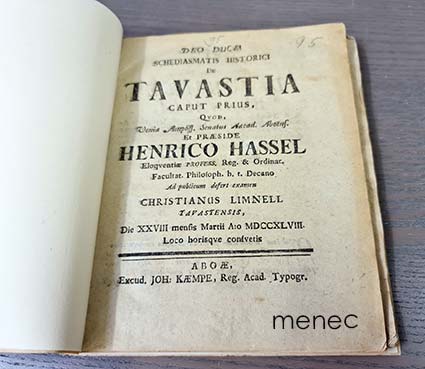 Hassel, Henrik - Schediasmatis historici de Tavastia. I–II 