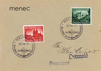 Saksa, Eupen, Malmedy ja Moresnet jälleenyhdistetty valtakuntaan 1940, FDC 