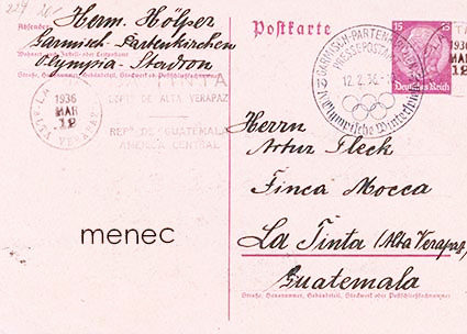 Saksa, Hindenburg 1933/34, ehiö, kysymysosa olympiapressistä Guatemalaan 