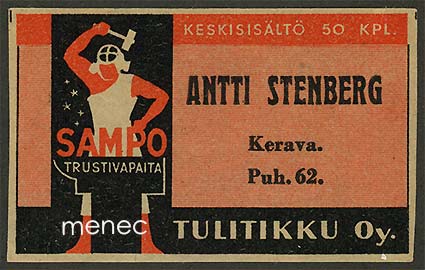 Seppä-etiketti, Antti Stenberg, Kerava 