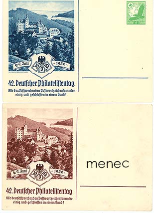 Saksa, 42. Deutscher Philatelistentag 1936, lentopostiehiö ja kortti 
