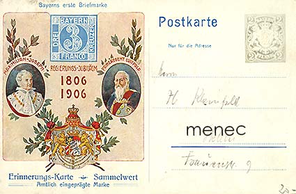Baijerin ensimmäiset postimerkit, ehiö 1906 
