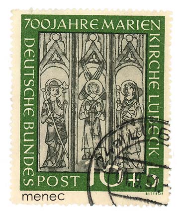 Saksa, Lyypekin Mariankirkko 700 vuotta 1951, 10+5 Pf 