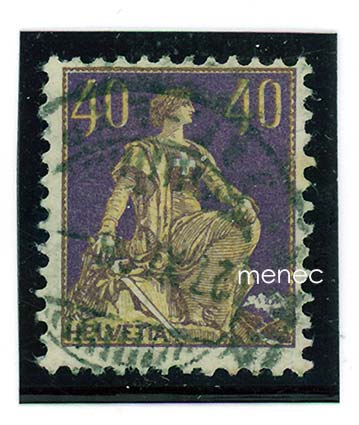Sveitsi, Istuva Helvetia -käyttösarjaa 1908/1940, 40c 