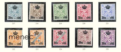 Saksa, Württemberg, kuningaskunta 100 vuotta -ylipainamalla 1906, virkamerkkejä 