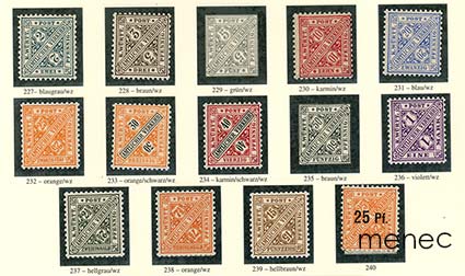 Saksa, Württemberg, kuningaskunta 1906-1916, virkamerkkejä, 12 kpl 