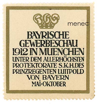 Saksa, mainosmerkki, Bayrische Gewerbeschau 1912 in München 