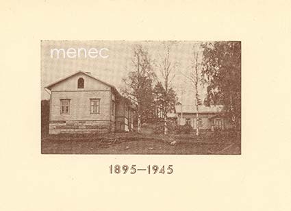 Heinola, kutsu Niemelän kansakoulun 50-vuotisjuhlaan 1945, taittokortti 