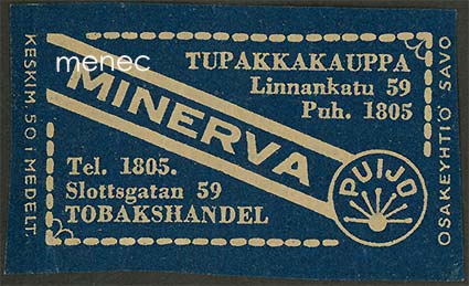 Kauppiasetiketti, Tupakkakauppa Minerva 