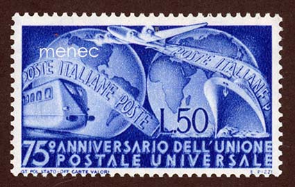 Italia, UPU 75 vuotta 1949 