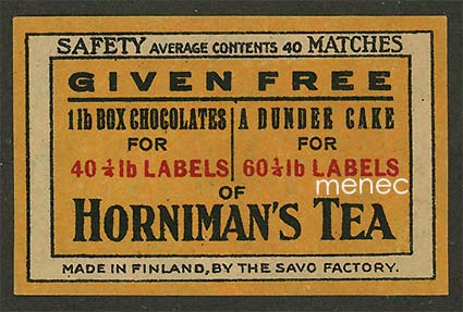 Vientietiketti, Horniman's Tea 