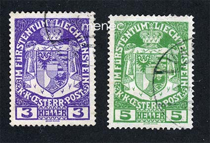 Liechtenstein, käyttösarjaa 1917, 2 kpl 