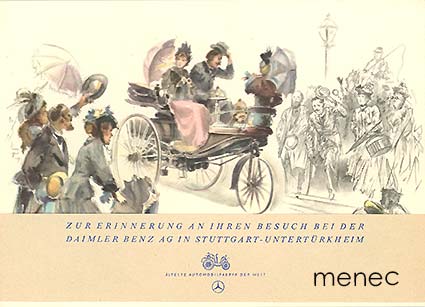 Daimler Benzin Stuttgartin tehtaiden korttisarja vierailijoille, 4 korttia 