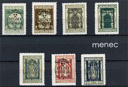 Fiume, ylipainamasarjaa 1924, Italian osana, 7 kpl 