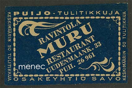 Kauppiasetiketti, Ravintola Muru, Helsinki 