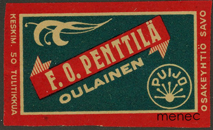 Kauppiasetiketti, F.O. Penttilä, Oulainen 