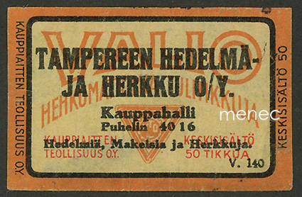 Tulitikkuetiketti, Tampereen Hedelmä- ja Herkku O/Y 