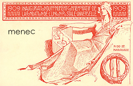 Sveitsi, Maailman postin muistomerkki 1909, ehiö 10c 