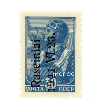 Liettua, Rossingen, saksalainen miehitys, käyttösarjaa 1941 ylipainamalla 