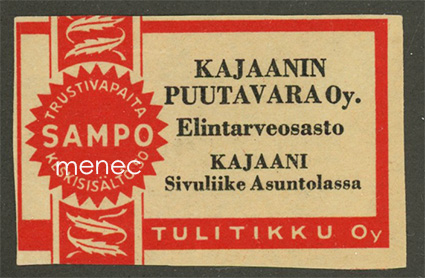 Kauppiasetiketti, Kajaanin Puutavara, Elintarvikeosasto 