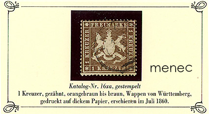Saksa, Württemberg, käyttömerkit 1860, 1 Kr 
