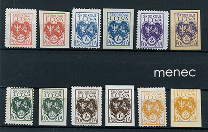 Liettua, Keski-Liettuan paikallismerkit, vaakuna-käyttösarjat 1920-1921 