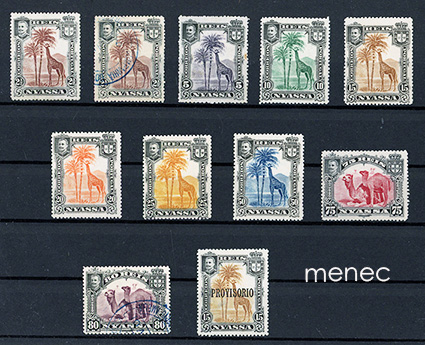 Portugali, Mosambik, Njassa, käyttömerkit 1901-1903, 11 kpl 