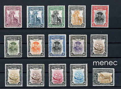Portugali, Mosambik, Njassa, kauppakomppania-käyttömerkit 1921-1923, 15 kpl 