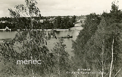 Heinola, näköala Rautatiesillalta, tukkilautta 