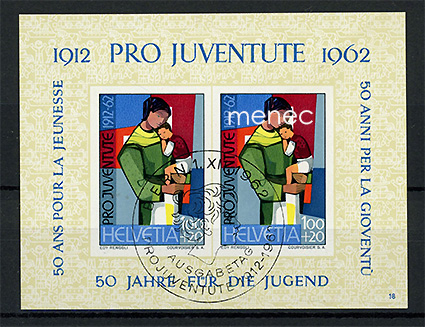 Sveitsi, Pro Juventute 1962, pienoisarkki 