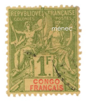 Ranska, Kongo, käyttösarjaa 1892, 1Fr 