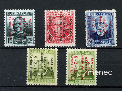 Espanja, sisällissota, Malaga 1937, 5 kpl ylipainamalla II 