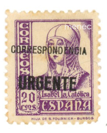 Espanja, sisällissota, Burgos, pikamerkki ylipainamalla Correspondencia urgente 